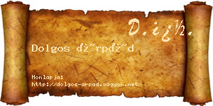 Dolgos Árpád névjegykártya