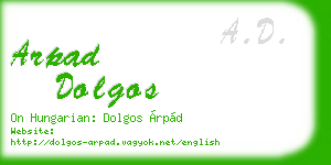 arpad dolgos business card