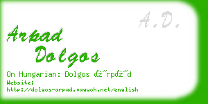 arpad dolgos business card